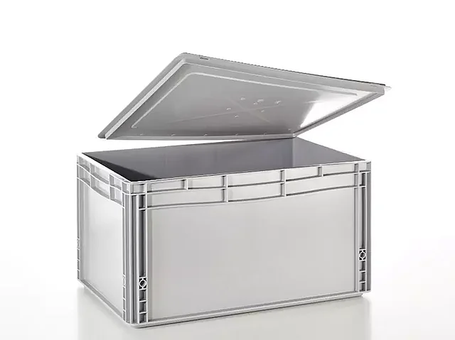 [Translate to FR:] Transportbox grau mit Auflagedeckel 600x400x325 mm